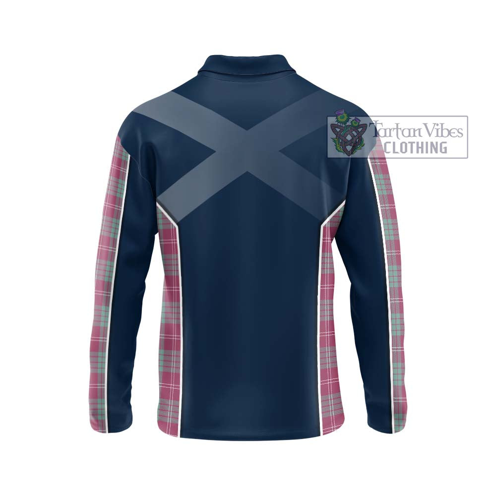 Tartan Vibes Clothing Crawford Ancient Tartan Long Sleeve Polo Shirt with Family Crest and Lion Rampant Vibes Sport Style