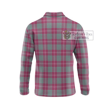 Crawford Ancient Tartan Long Sleeve Polo Shirt with Family Crest DNA In Me Style