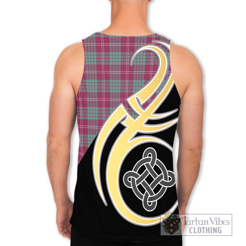 Tartan Vibes Clothing Crawford Ancient Tartan Men's Tank Top with Family Crest and Celtic Symbol Style