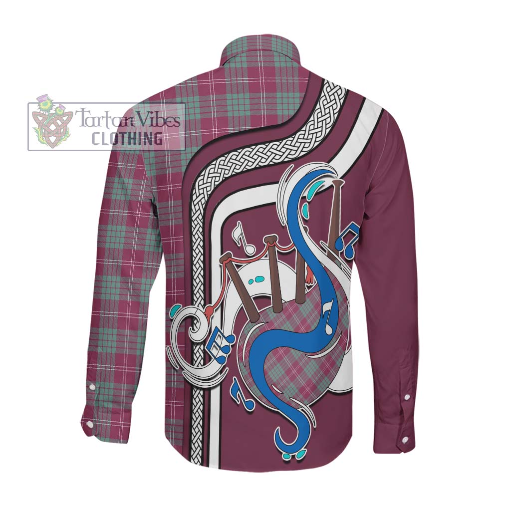 Tartan Vibes Clothing Crawford Ancient Tartan Long Sleeve Button Shirt with Epic Bagpipe Style