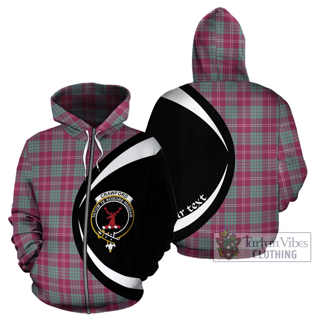 Tartan Vibes Clothing Crawford Ancient Tartan Hoodie with Family Crest Circle Style