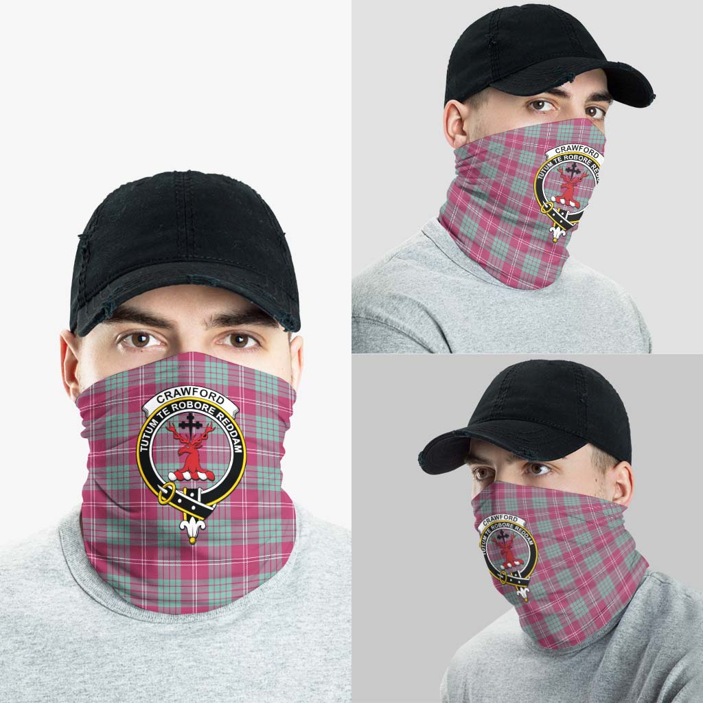 Crawford Ancient Tartan Neck Gaiters, Tartan Bandanas, Tartan Head Band with Family Crest