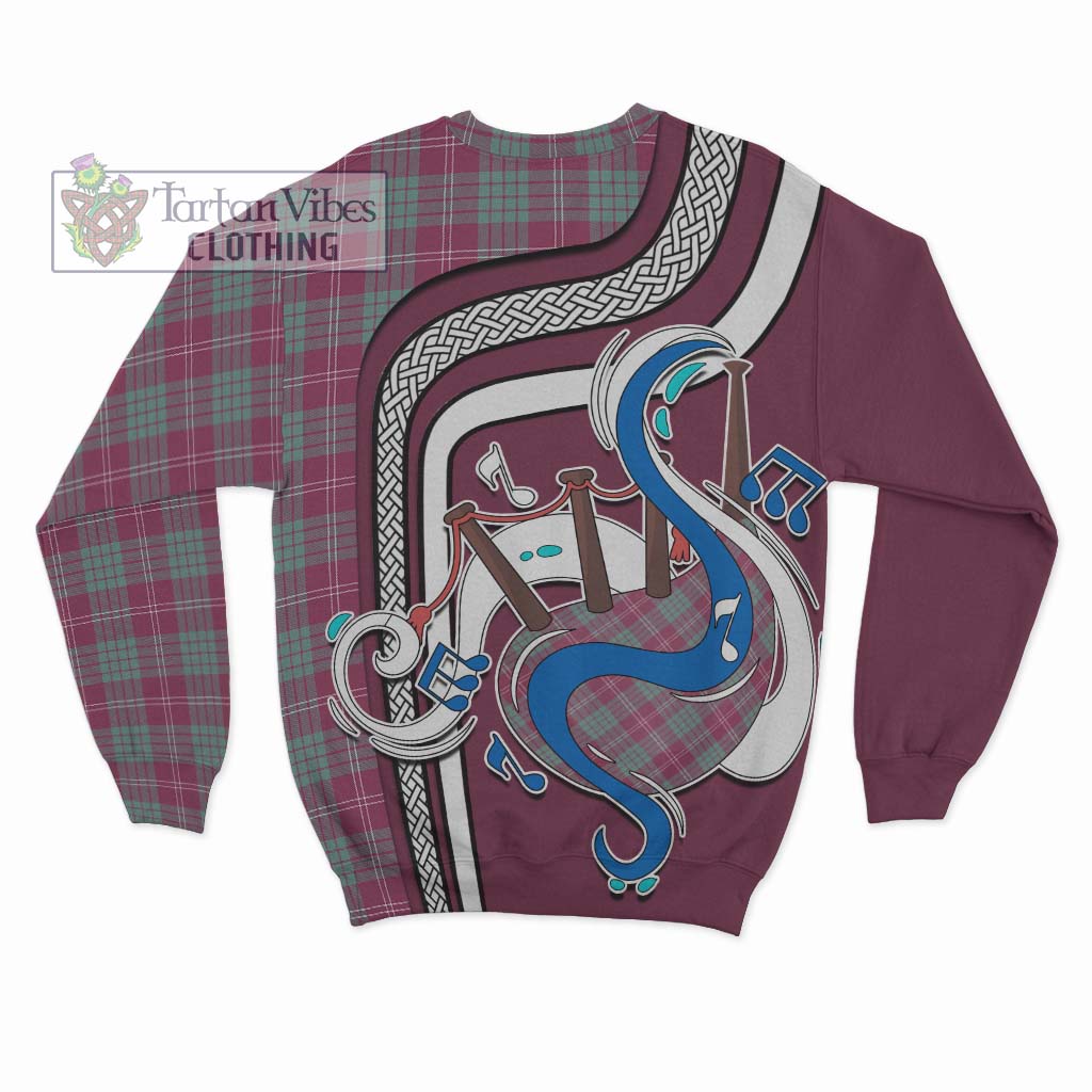 Tartan Vibes Clothing Crawford Ancient Tartan Sweatshirt with Epic Bagpipe Style