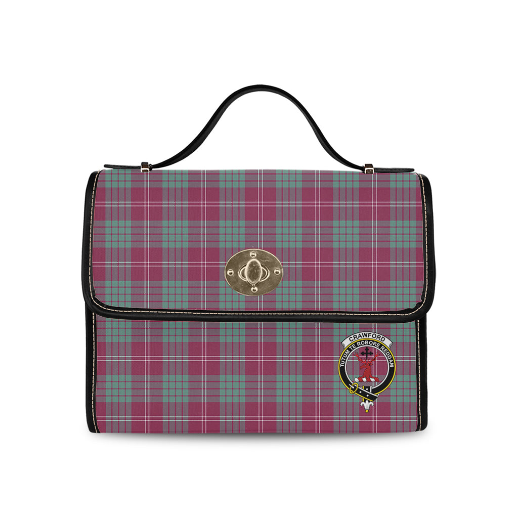 crawford-ancient-tartan-leather-strap-waterproof-canvas-bag-with-family-crest