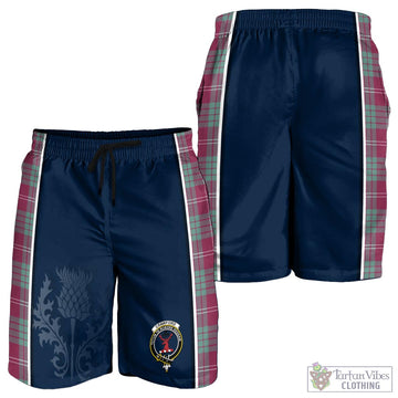 Crawford Ancient Tartan Men's Shorts with Family Crest and Scottish Thistle Vibes Sport Style