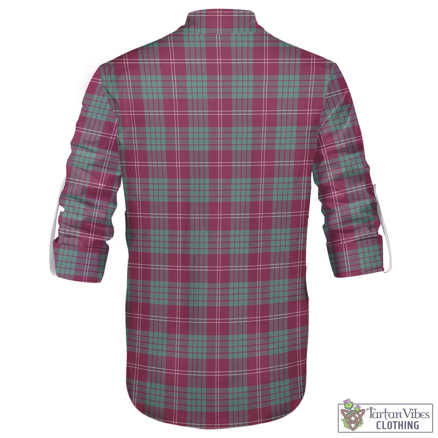 Tartan Vibes Clothing Crawford Ancient Tartan Men's Scottish Traditional Jacobite Ghillie Kilt Shirt with Family Crest