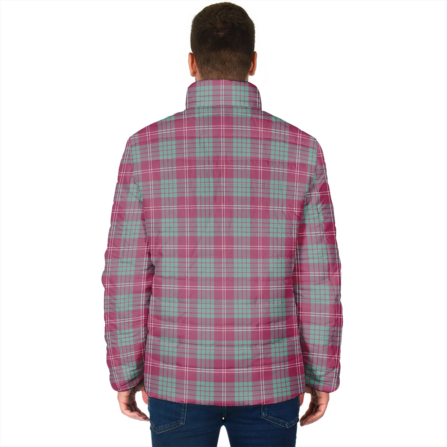 Crawford Ancient Tartan Padded Jacket with Family Crest - Tartanvibesclothing