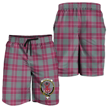 Crawford Ancient Tartan Mens Shorts with Family Crest