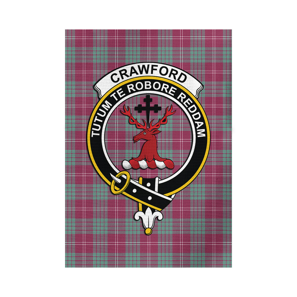 Crawford Ancient Tartan Flag with Family Crest - Tartan Vibes Clothing