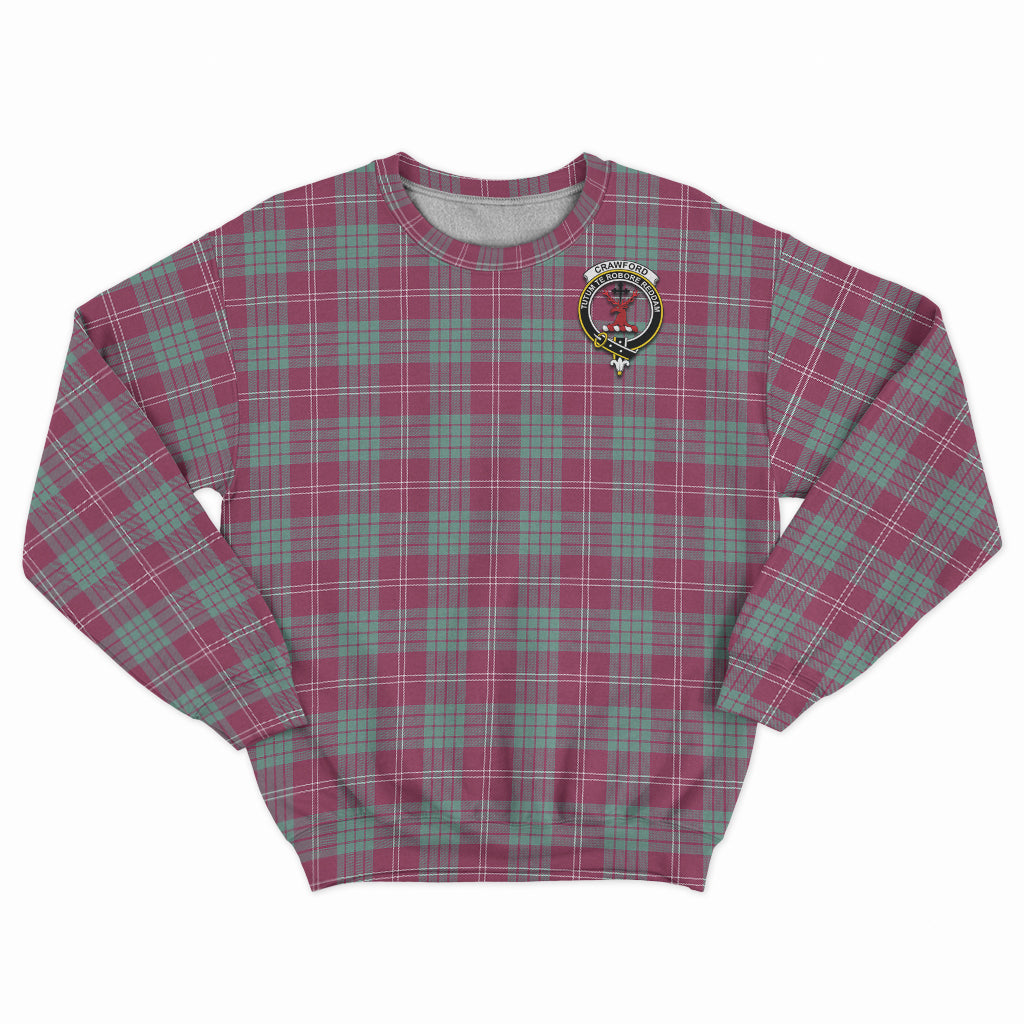 Crawford Ancient Tartan Sweatshirt with Family Crest - Tartan Vibes Clothing