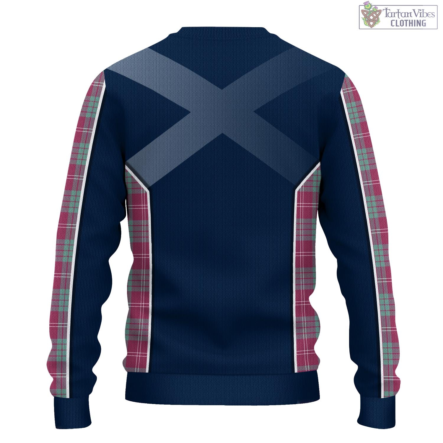 Tartan Vibes Clothing Crawford Ancient Tartan Knitted Sweatshirt with Family Crest and Scottish Thistle Vibes Sport Style