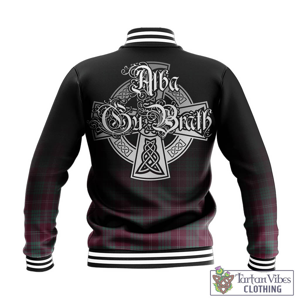 Tartan Vibes Clothing Crawford Ancient Tartan Baseball Jacket Featuring Alba Gu Brath Family Crest Celtic Inspired