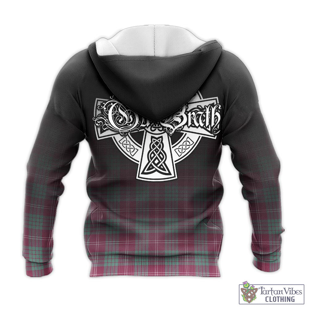 Tartan Vibes Clothing Crawford Ancient Tartan Knitted Hoodie Featuring Alba Gu Brath Family Crest Celtic Inspired