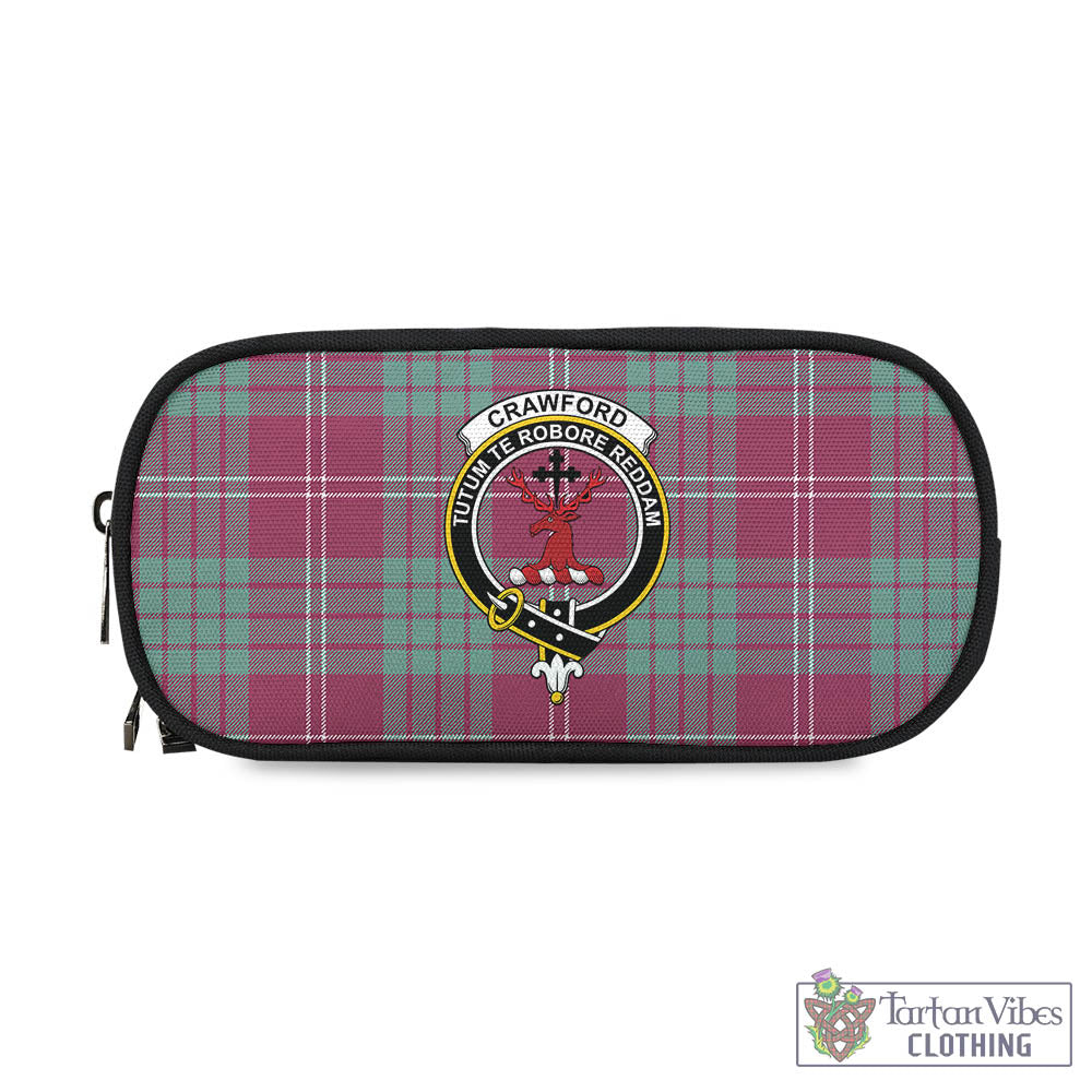 Tartan Vibes Clothing Crawford Ancient Tartan Pen and Pencil Case with Family Crest