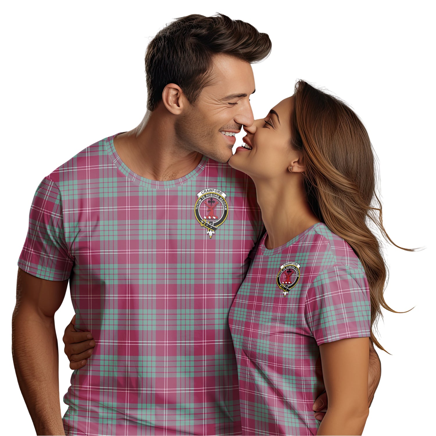 Crawford Ancient Tartan T-Shirt with Family Crest - Tartan Vibes Clothing