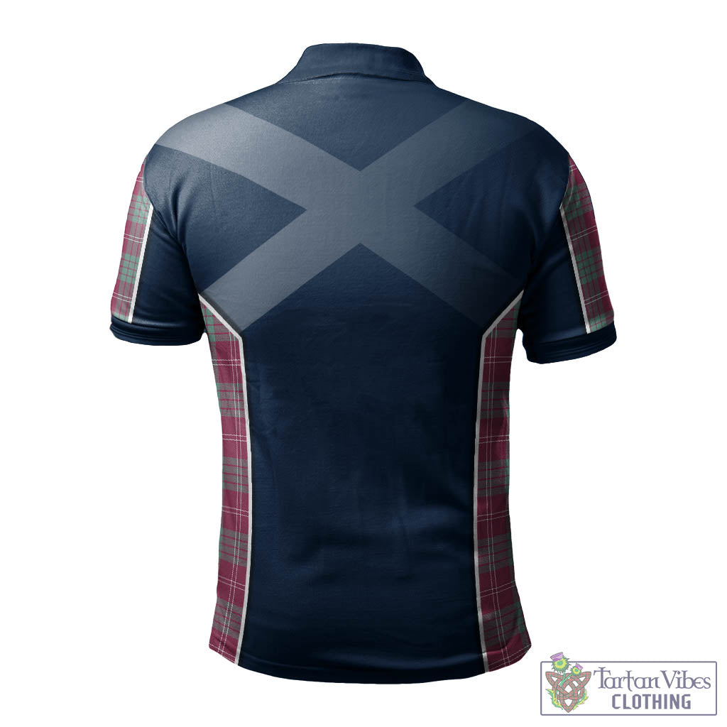 Tartan Vibes Clothing Crawford Ancient Tartan Men's Polo Shirt with Family Crest and Lion Rampant Vibes Sport Style