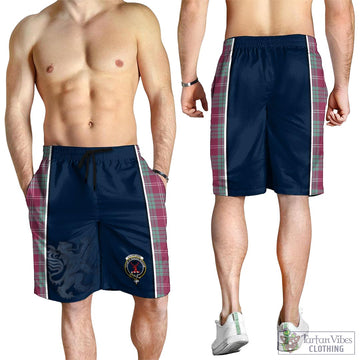 Crawford Ancient Tartan Men's Shorts with Family Crest and Lion Rampant Vibes Sport Style