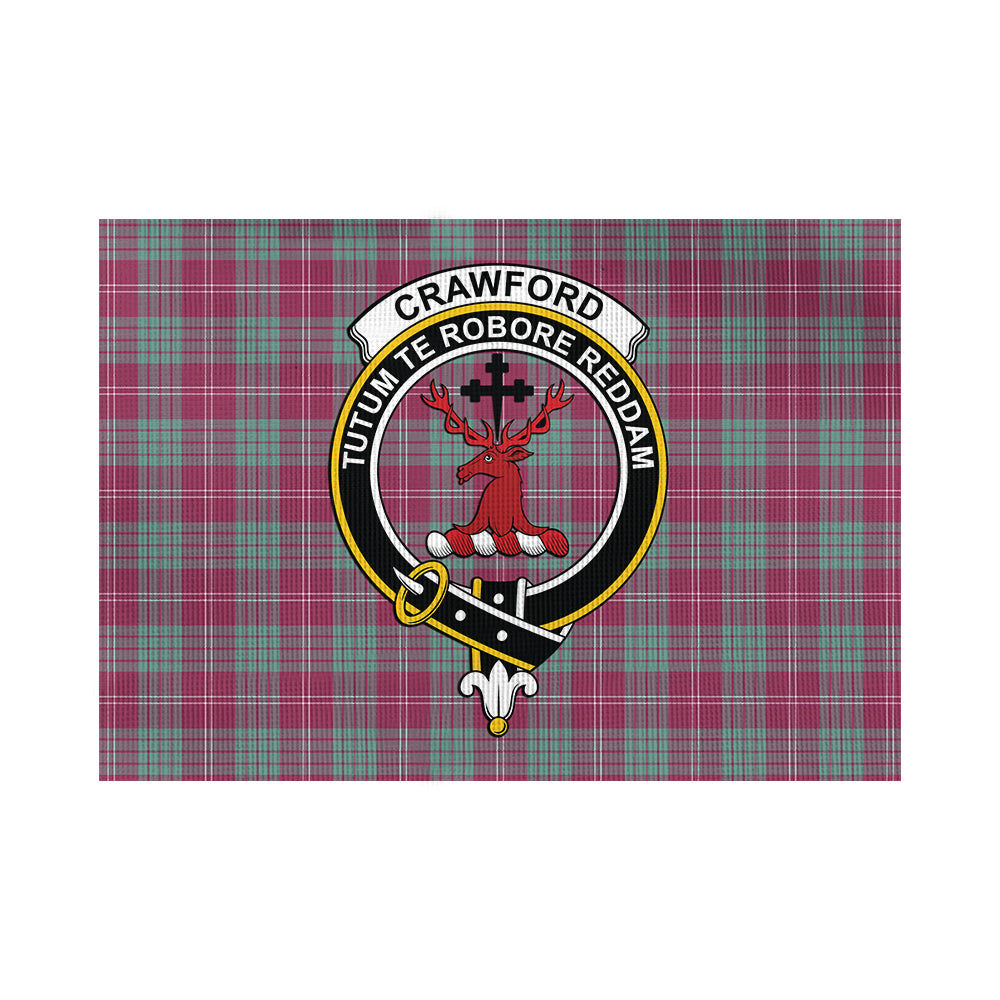 Crawford Ancient Tartan Flag with Family Crest - Tartan Vibes Clothing