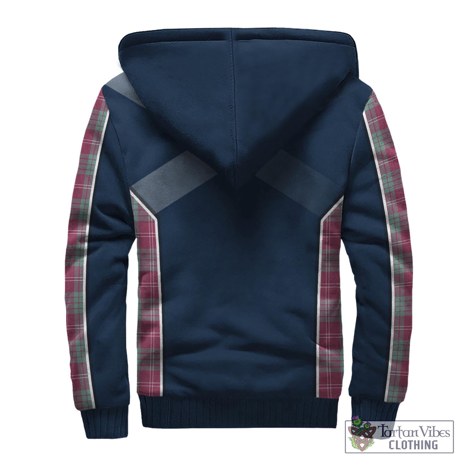 Tartan Vibes Clothing Crawford Ancient Tartan Sherpa Hoodie with Family Crest and Scottish Thistle Vibes Sport Style