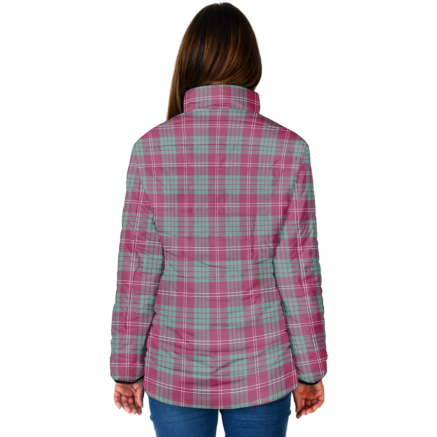 Crawford Ancient Tartan Padded Jacket with Family Crest - Tartan Vibes Clothing