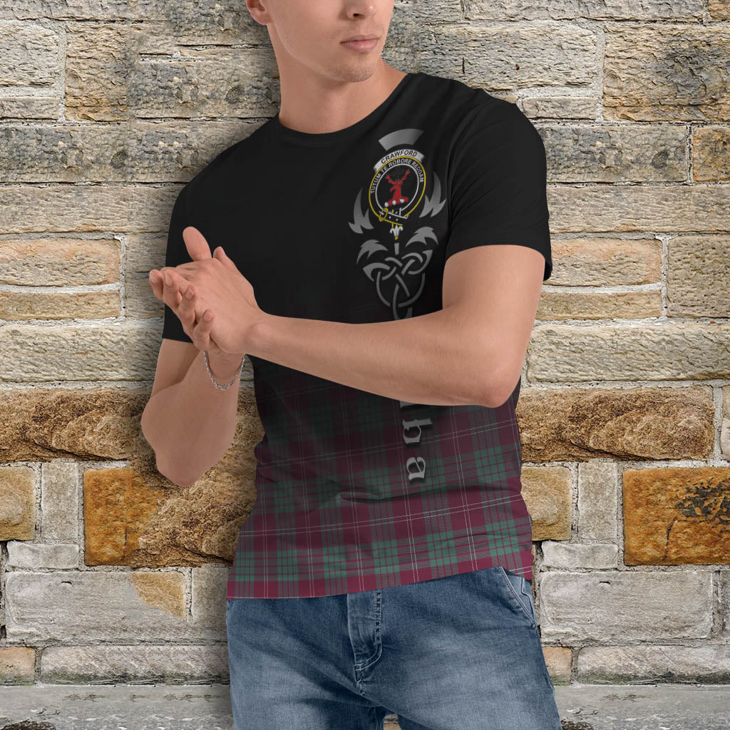 Tartan Vibes Clothing Crawford Ancient Tartan T-Shirt Featuring Alba Gu Brath Family Crest Celtic Inspired