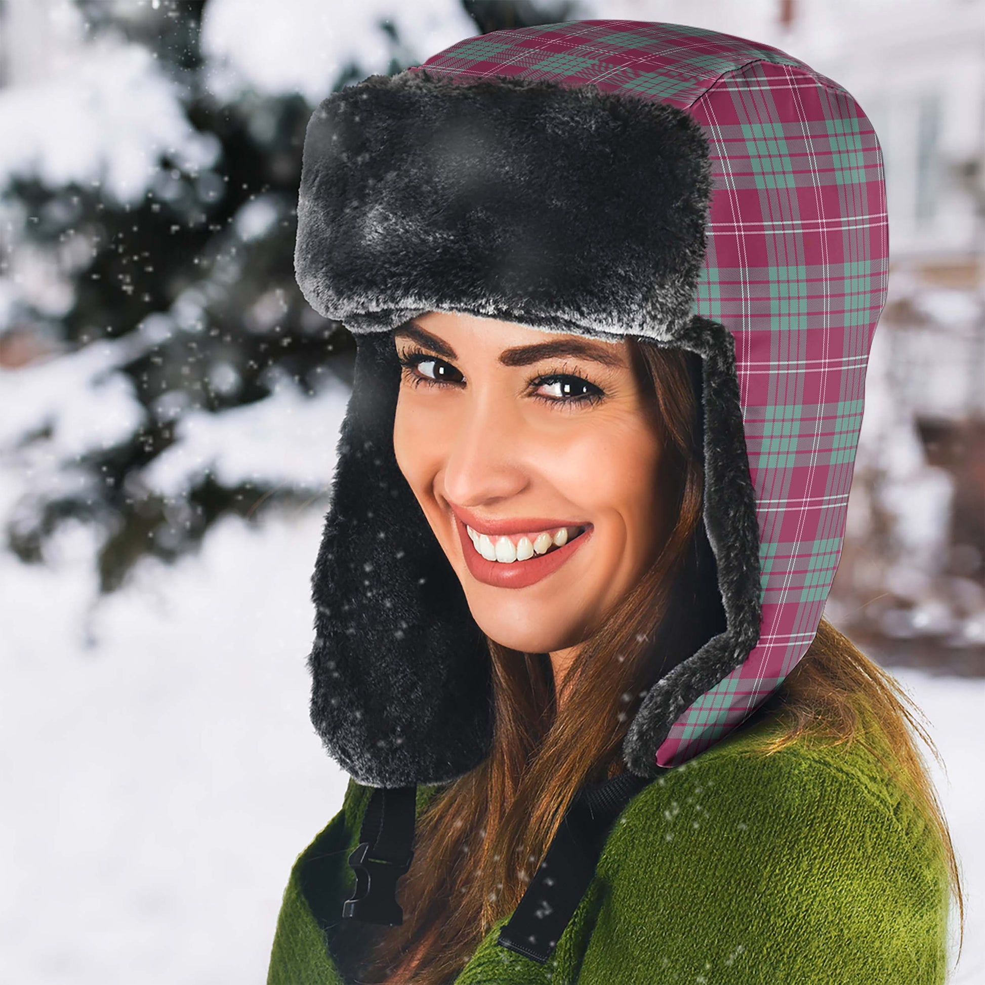 Crawford Ancient Tartan Winter Trapper Hat - Tartanvibesclothing