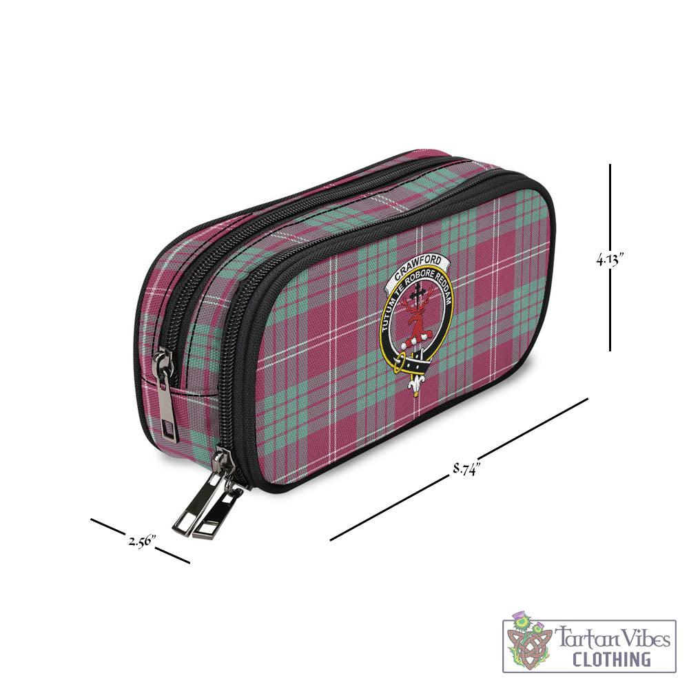 Tartan Vibes Clothing Crawford Ancient Tartan Pen and Pencil Case with Family Crest