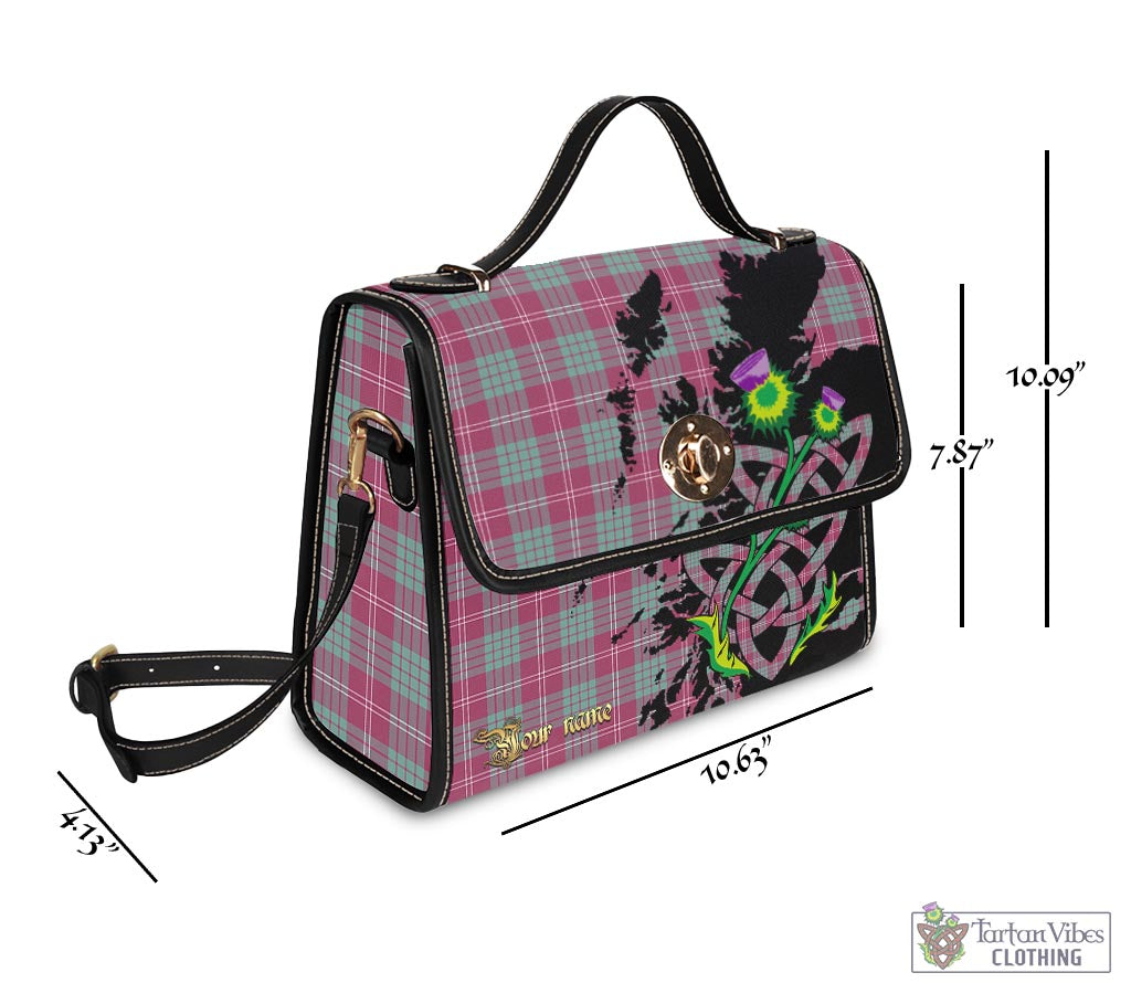 Tartan Vibes Clothing Crawford Ancient Tartan Waterproof Canvas Bag with Scotland Map and Thistle Celtic Accents