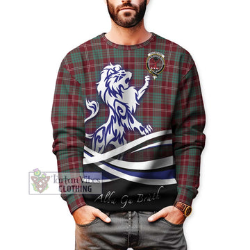 Crawford Modern Tartan Sweatshirt with Alba Gu Brath Regal Lion Emblem