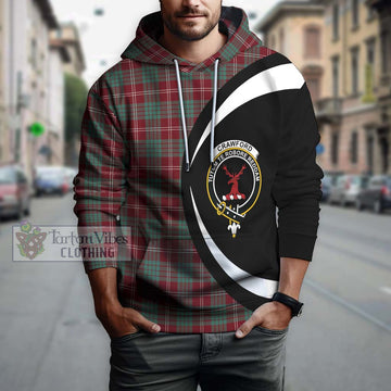 Crawford Modern Tartan Hoodie with Family Crest Circle Style