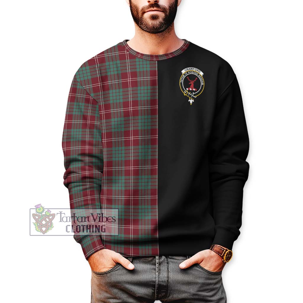 Tartan Vibes Clothing Crawford Modern Tartan Sweatshirt with Family Crest and Half Of Me Style