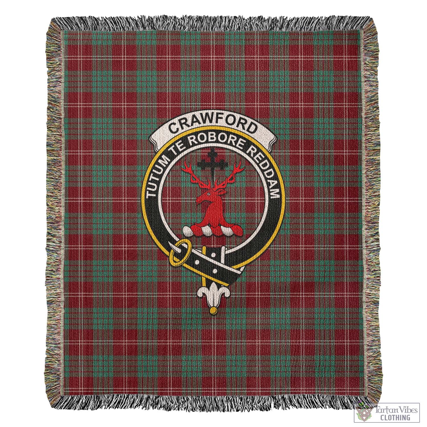 Tartan Vibes Clothing Crawford Modern Tartan Woven Blanket with Family Crest