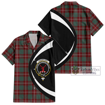 Crawford Modern Tartan Short Sleeve Button Up with Family Crest Circle Style