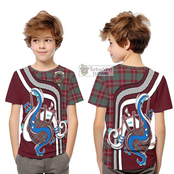 Crawford Modern Tartan Kid T-Shirt with Epic Bagpipe Style