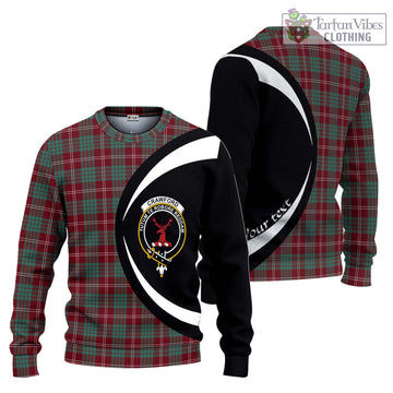 Crawford Modern Tartan Knitted Sweater with Family Crest Circle Style