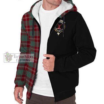 Crawford Modern Tartan Sherpa Hoodie with Family Crest and Half Of Me Style