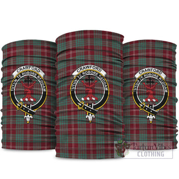 Crawford Modern Tartan Neck Gaiters, Tartan Bandanas, Tartan Head Band with Family Crest