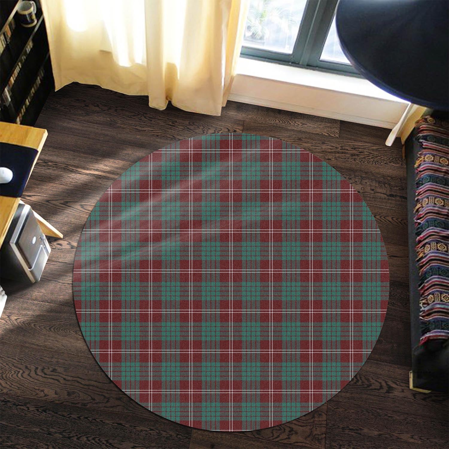 Crawford Modern Tartan Round Rug - Tartanvibesclothing