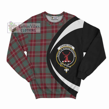 Crawford Modern Tartan Sweatshirt with Family Crest Circle Style