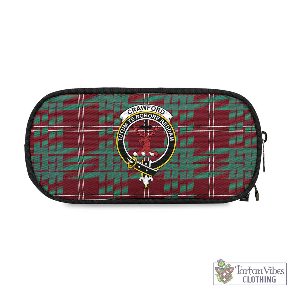 Tartan Vibes Clothing Crawford Modern Tartan Pen and Pencil Case with Family Crest