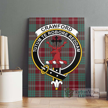 Crawford Modern Tartan Canvas Print Wall Art with Family Crest