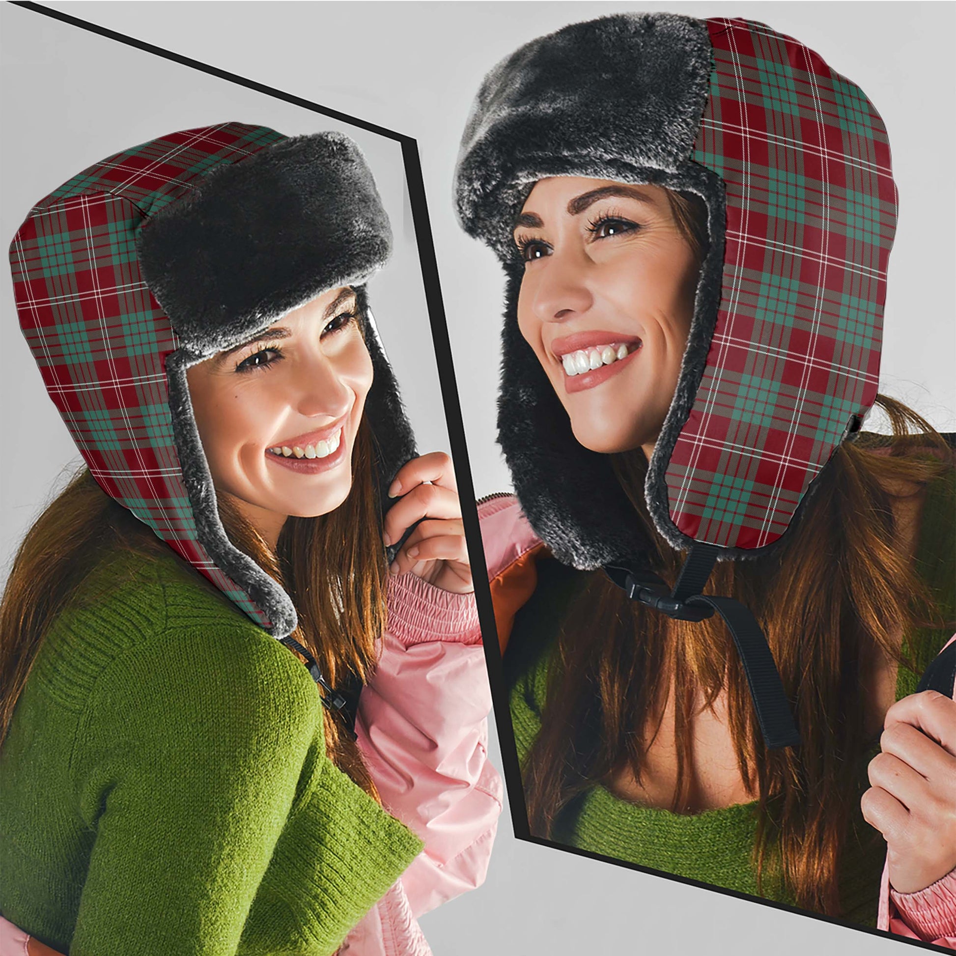 Crawford Modern Tartan Winter Trapper Hat Winter Trapper Hat Universal Fit Circumference 22.8in (58cm) - Tartanvibesclothing