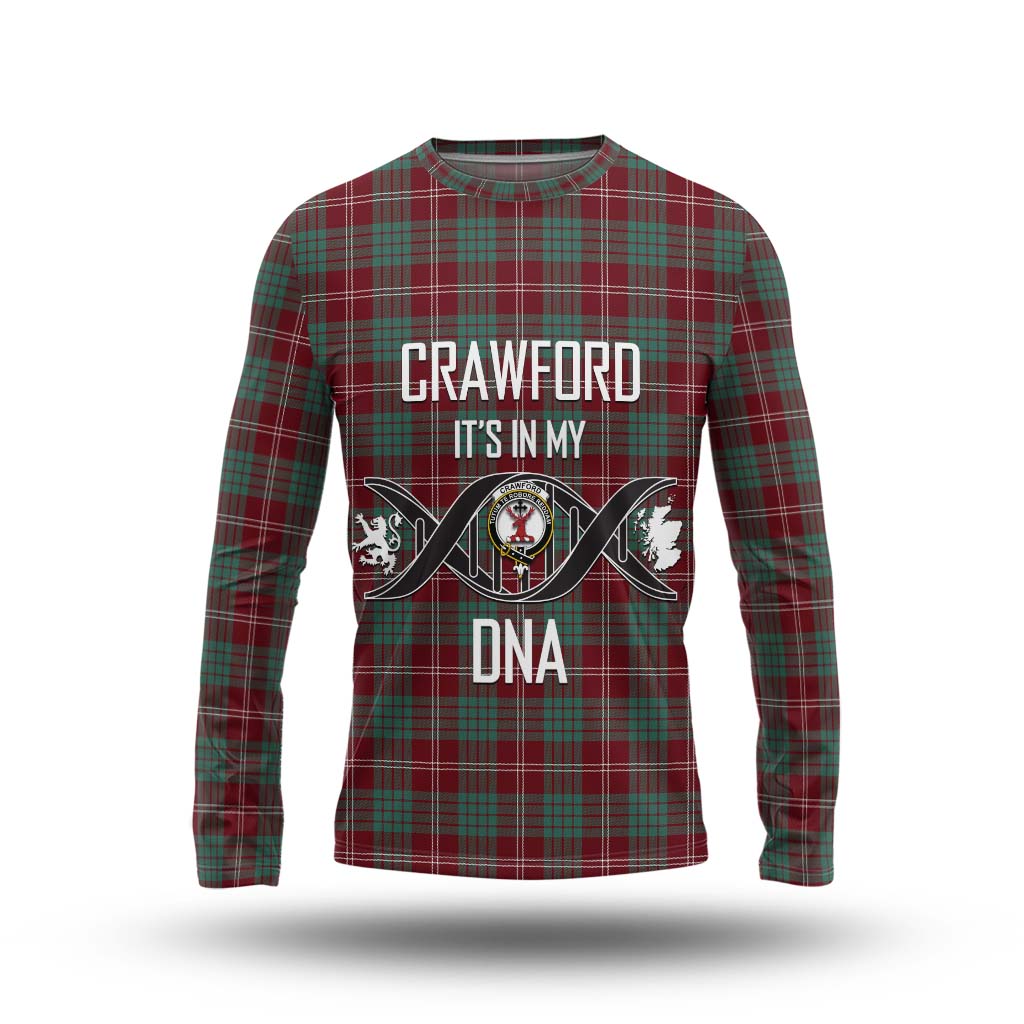 Tartan Vibes Clothing Crawford Modern Tartan Long Sleeve T-Shirt with Family Crest DNA In Me Style