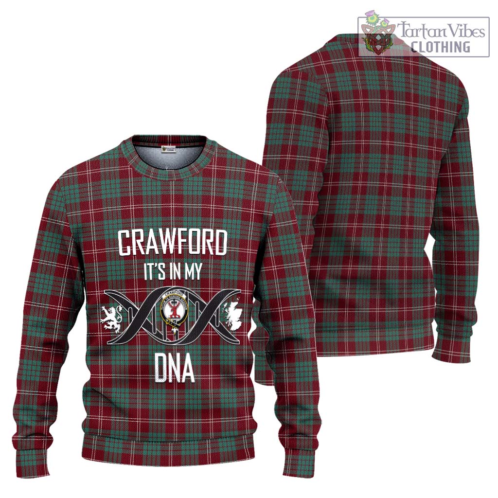 Tartan Vibes Clothing Crawford Modern Tartan Knitted Sweater with Family Crest DNA In Me Style