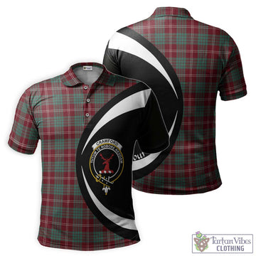 Crawford Modern Tartan Men's Polo Shirt with Family Crest Circle Style