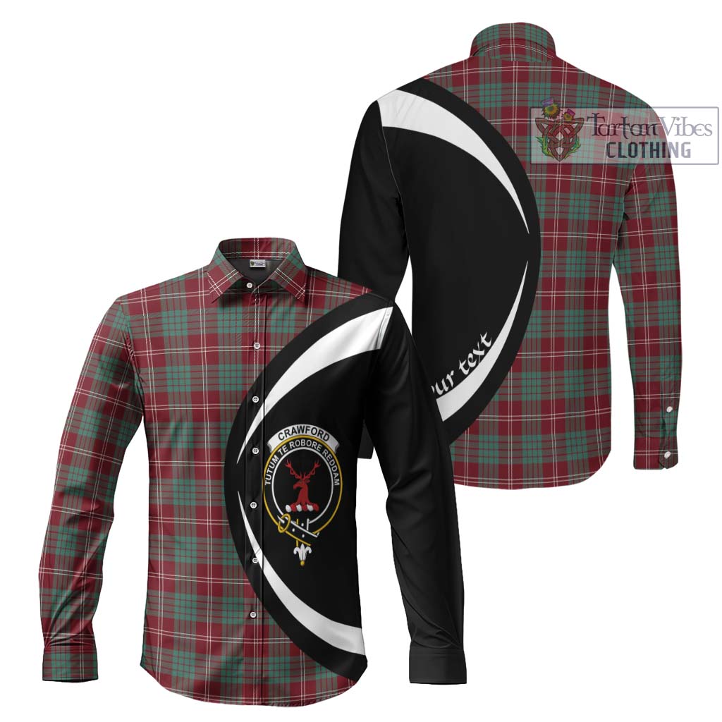 Tartan Vibes Clothing Crawford Modern Tartan Long Sleeve Button Up with Family Crest Circle Style