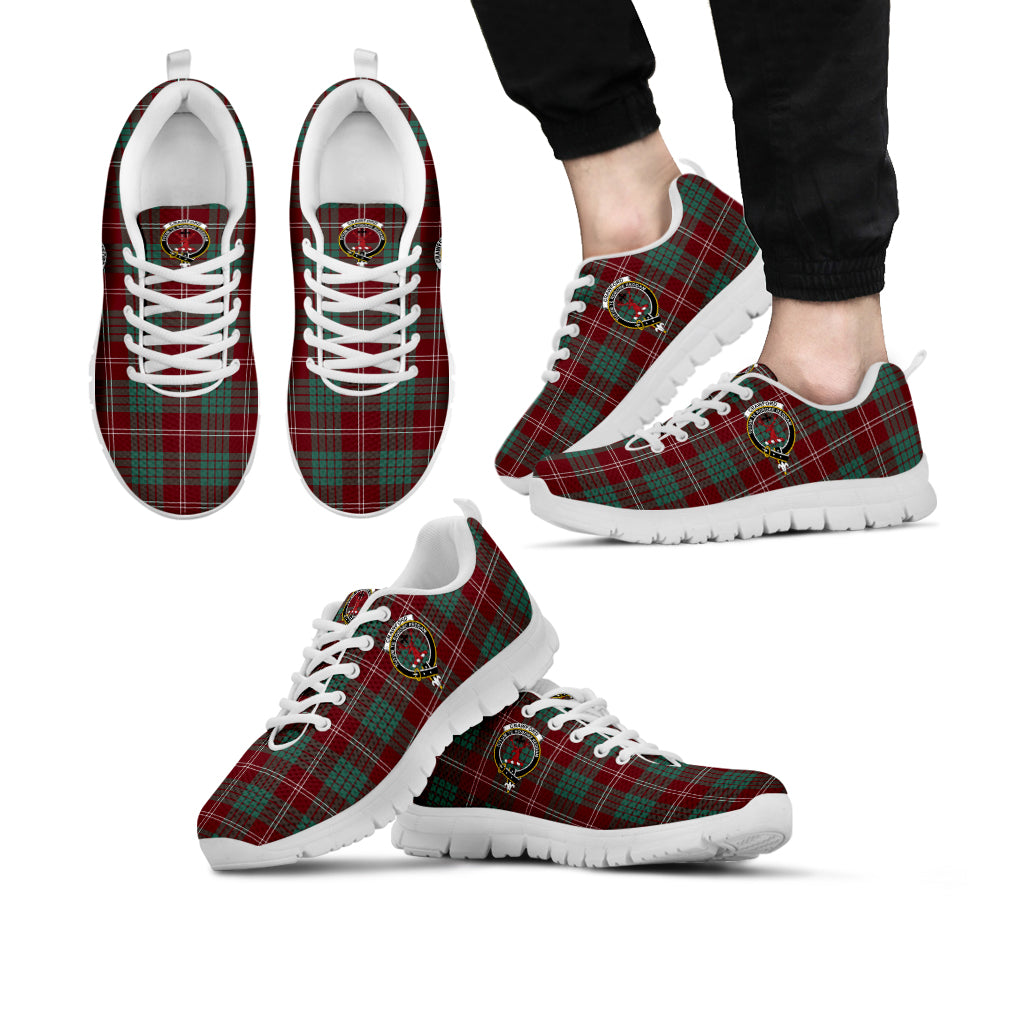 Crawford Modern Tartan Sneakers with Family Crest Kid's Sneakers - Tartan Vibes Clothing