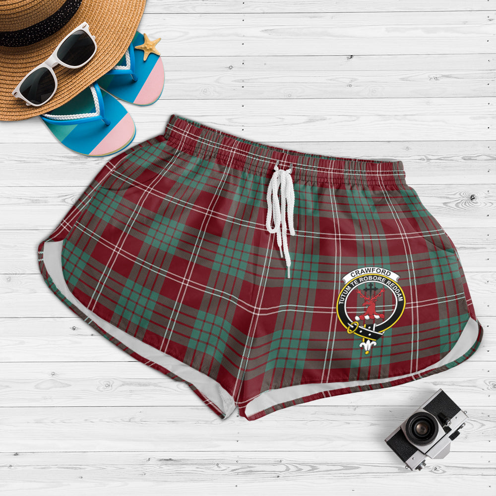 crawford-modern-tartan-womens-shorts-with-family-crest