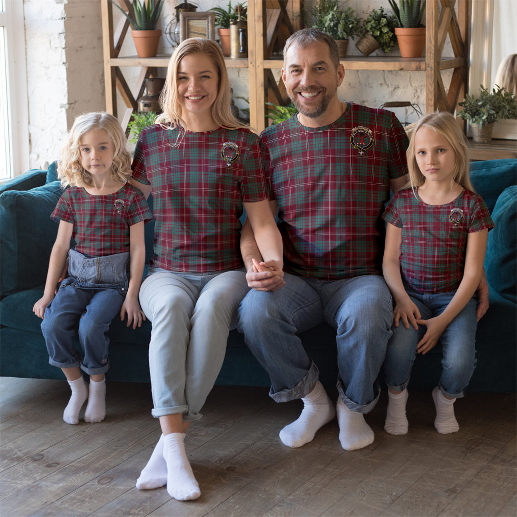 Crawford Modern Tartan T-Shirt with Family Crest Kid's Shirt - Tartan Vibes Clothing