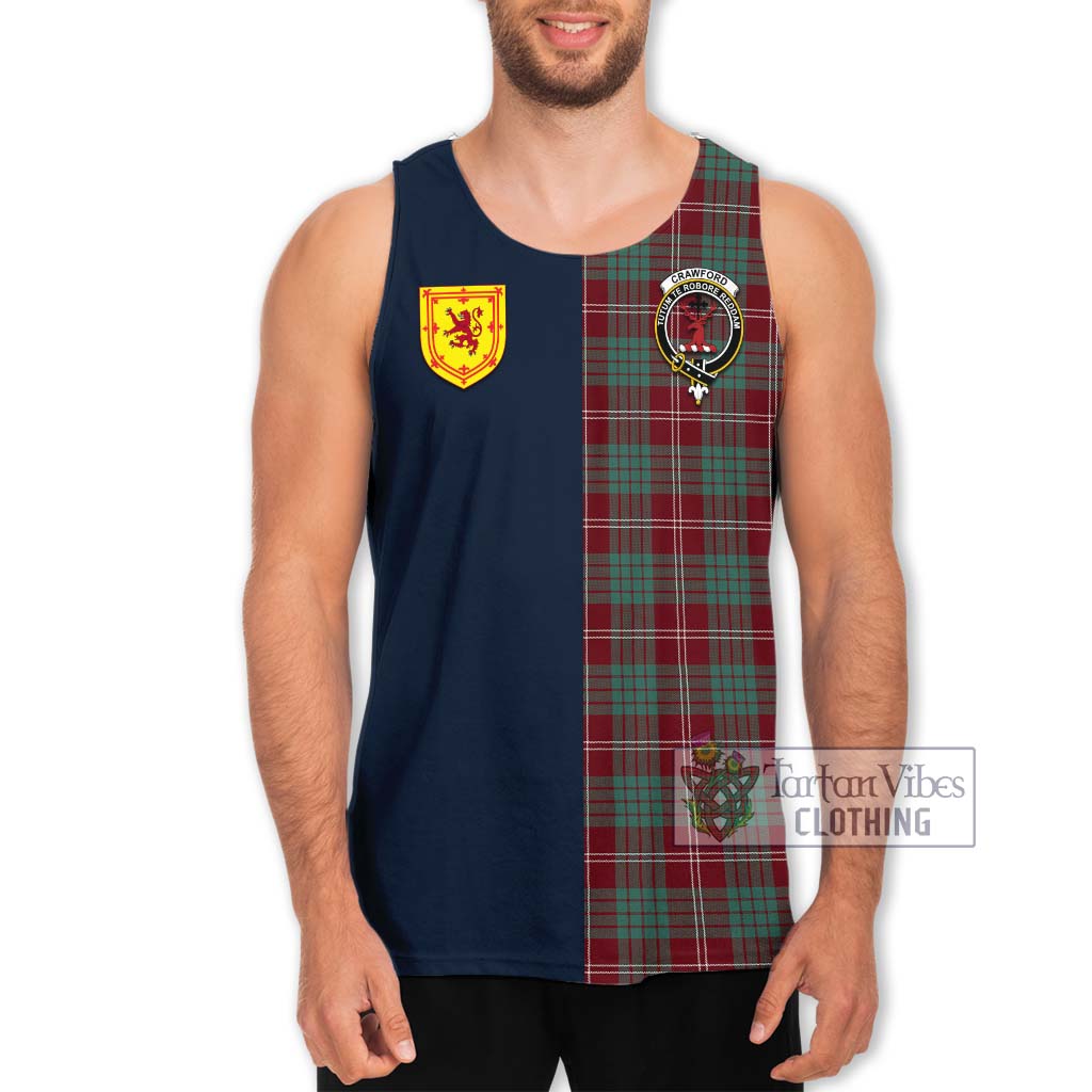 Tartan Vibes Clothing Crawford Modern Tartan Men's Tank Top with Scottish Lion Royal Arm Half Style